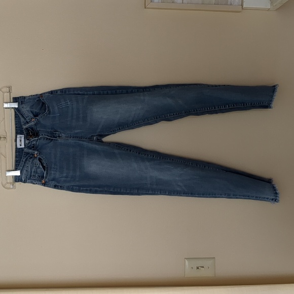 24 William Rast Jeans Distressed Frayed Raw Hem Blue Denim - Picture 1 of 17